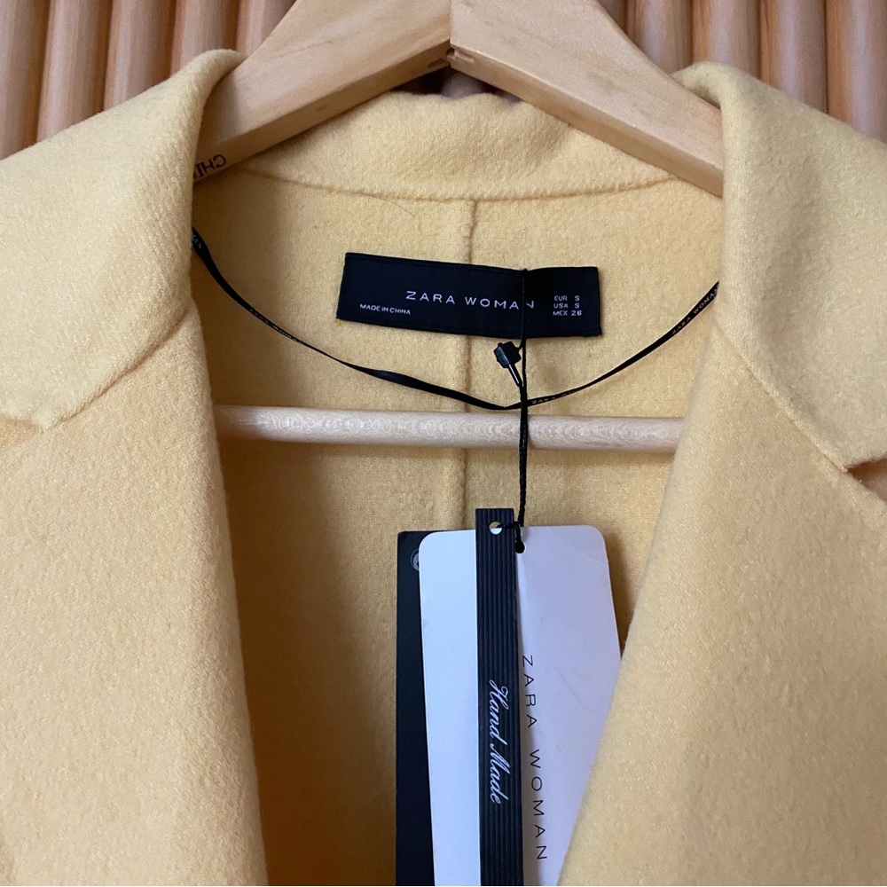 Zara butter yellow wool blend coat - Picture 3 of 7